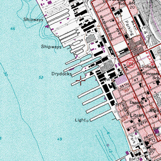 Topographic Map of Pier 6, VA