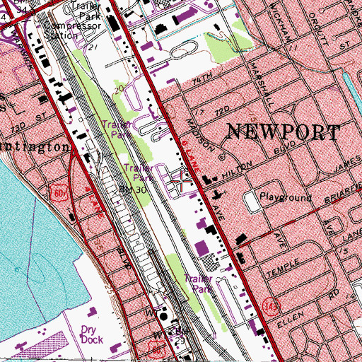 Topographic Map of Pathco Mobile Home Park, VA