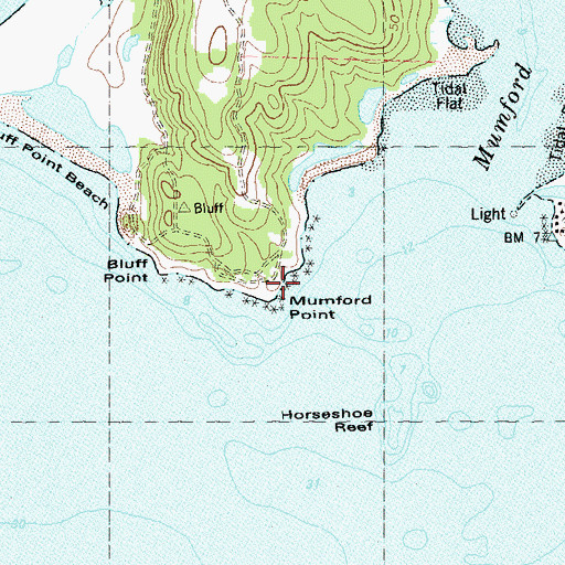 Topographic Map of Mumford Point, CT