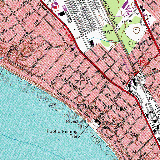 Topographic Map of Brandon Heights, VA