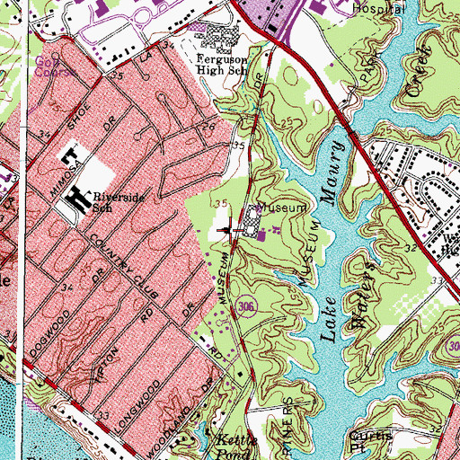 Topographic Map of Peninsula Fine Arts Center, VA