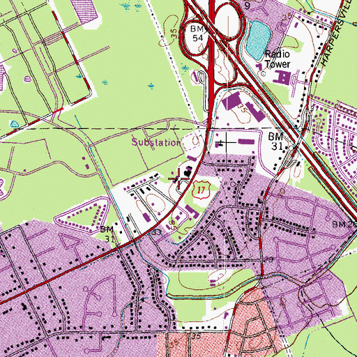 Topographic Map of Resurrection Lutheran Church, VA