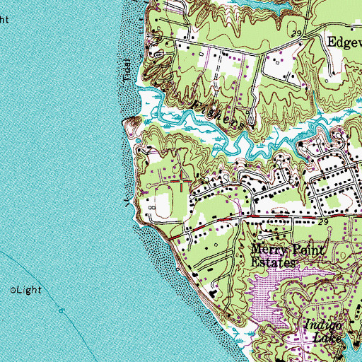 Topographic Map of Watergate Estates, VA