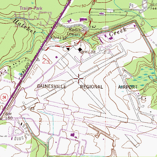Topographic Map of Alachua Army Air Field (historical), FL