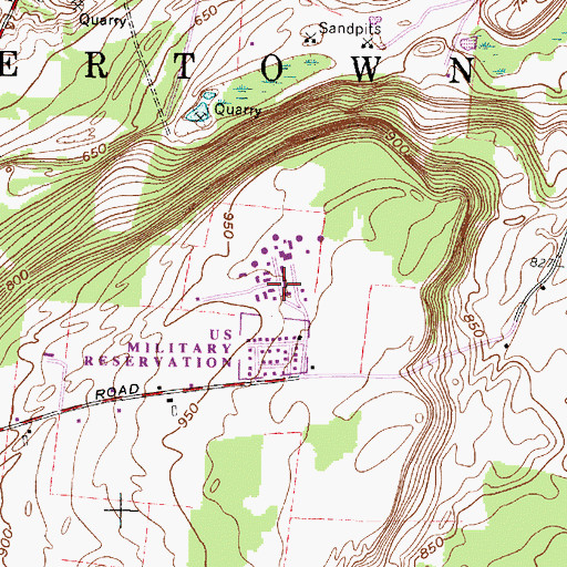 Topographic Map of Watertown Air Force Station (historical), NY