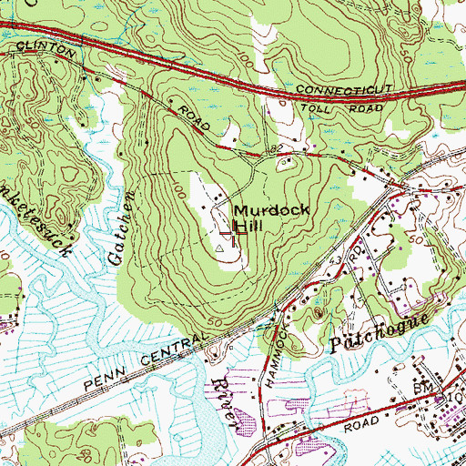 Topographic Map of Murdock Hill, CT