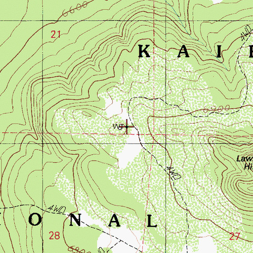 Topographic Map of Laws Trick Tank, AZ