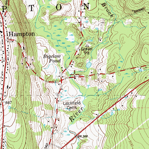Topographic Map of Murphy Brook, CT