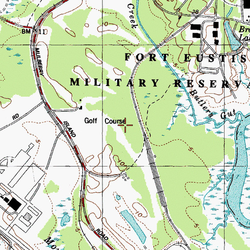 Topographic Map of Pines Golf Course, VA