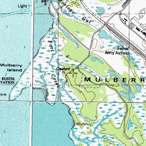 Topographic Map of Fort Crawford (historical), VA