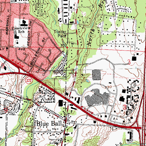 Topographic Map of Middletown Division of Fire Station 2, OH