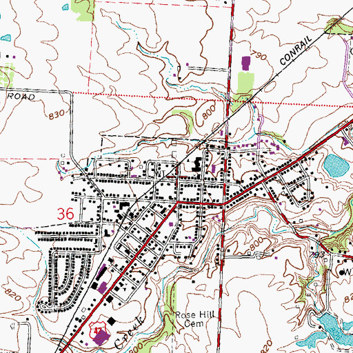 Topographic Map of Church of God, OH
