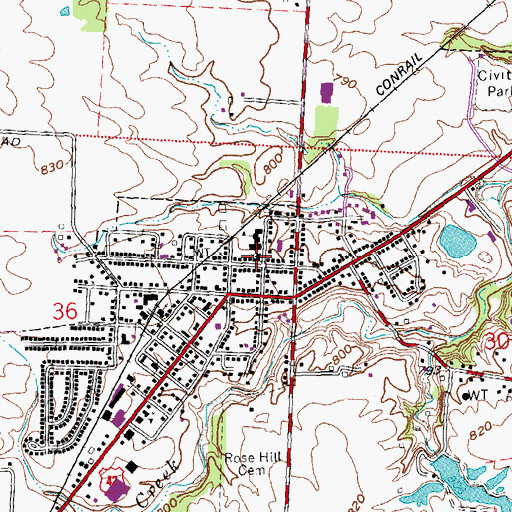 Topographic Map of Faith Christian Fellowship Church, OH
