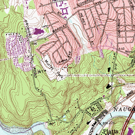 Topographic Map of Murray Park, CT