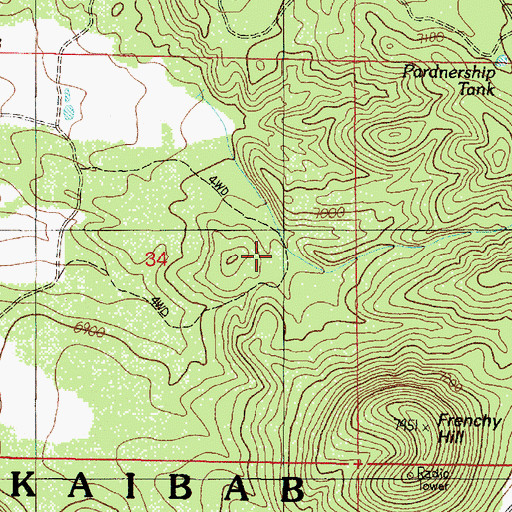 Topographic Map of James Tank, AZ