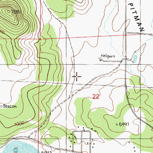 Topographic Map of Perry Tank, AZ