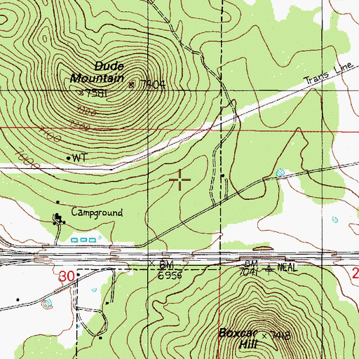 Topographic Map of Dude Mountain Tank, AZ
