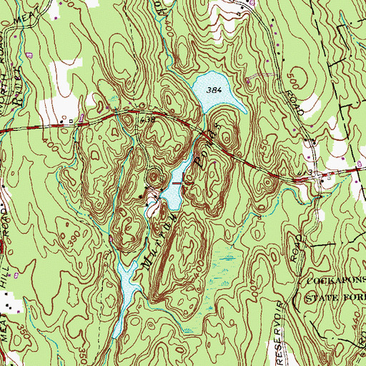 Topographic Map of Murray Ponds, CT
