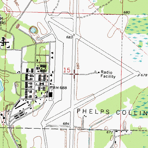 Topographic Map of Alpena Army Air Field (historical), MI