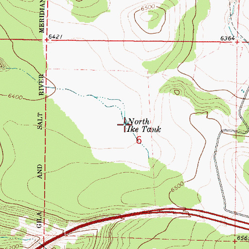 Topographic Map of North Ike Tank, AZ