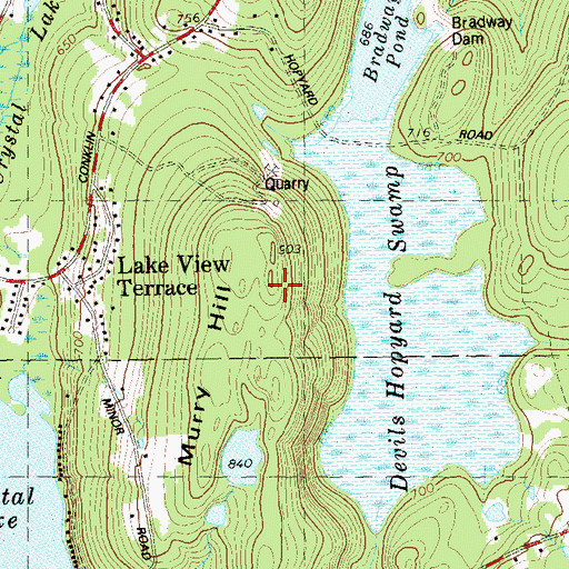 Topographic Map of Murry Hill, CT