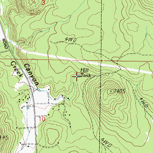 Topographic Map of Hill Tank, AZ