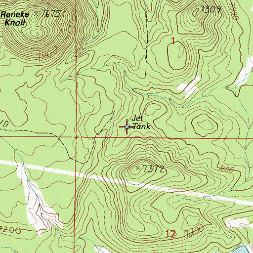 Topographic Map of Jct Tank, AZ