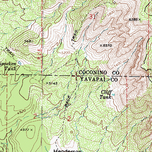 Topographic Map of Pack Trail, AZ