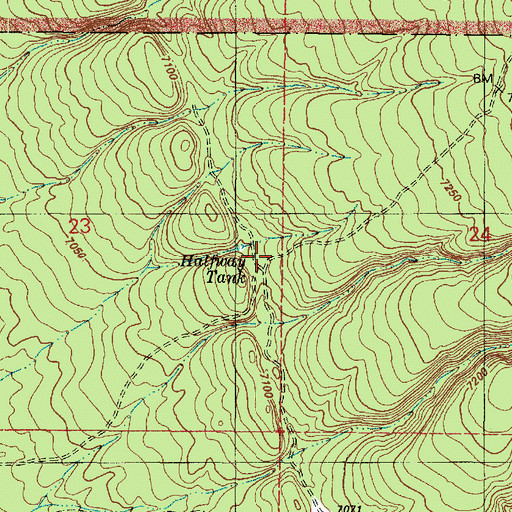 Topographic Map of Halfway Trick Tank, AZ