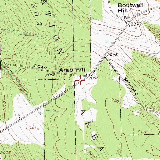 Topographic Map of Charlotte Center Gap Filler Annex (historical), NY
