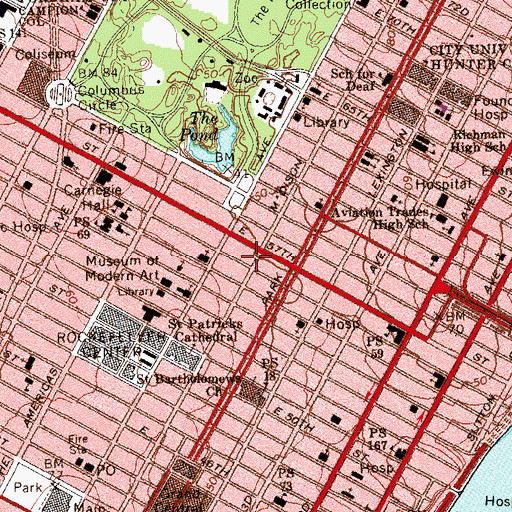 Topographic Map of Dahesh Museum of Art, NY