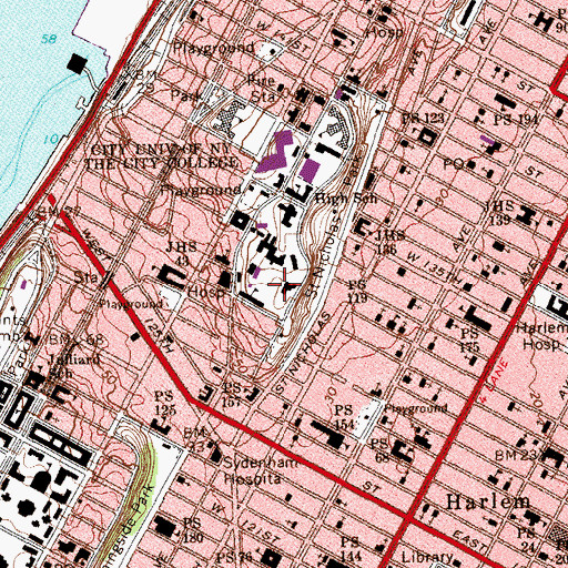Topographic Map of Herman Goldman Center For Sports And Recreation (historical), NY