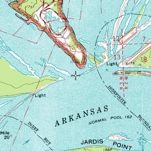Topographic Map of Post Bayou, AR