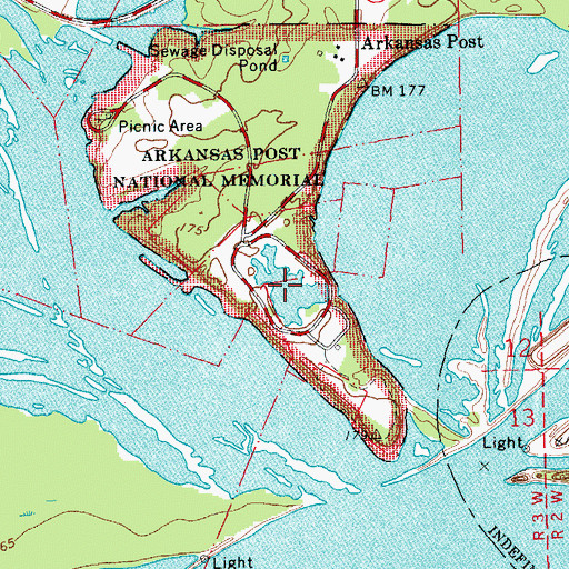 Topographic Map of Park Lake, AR