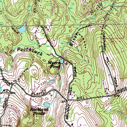 Topographic Map of Myers Pond, CT