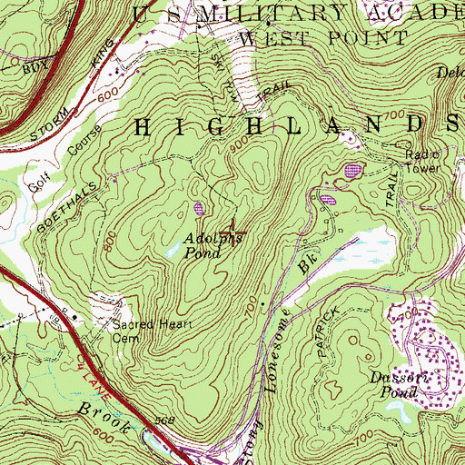 Topographic Map of Redoubt Number 3 (historical), NY
