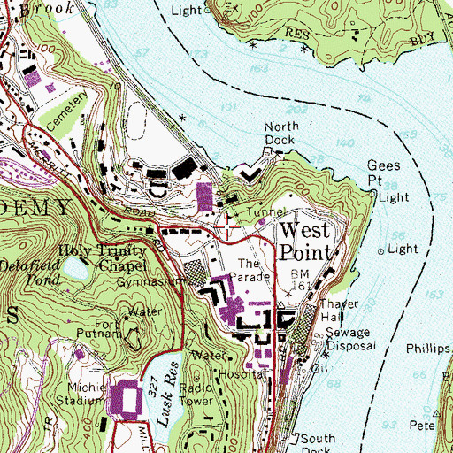 Topographic Map of Wood Monument, NY