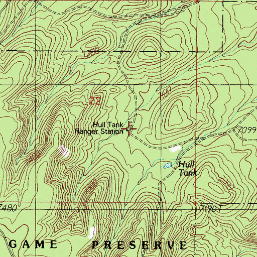 Topographic Map of Hull Cabin, AZ