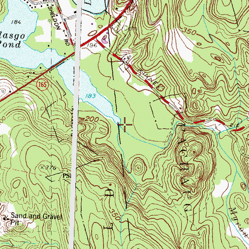 Topographic Map of Myron Kinney Brook, CT