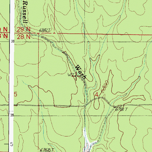 Topographic Map of Russell Water Storage Tank, AZ