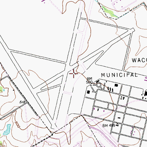 Topographic Map of Blackland Army Air Field (historical), TX