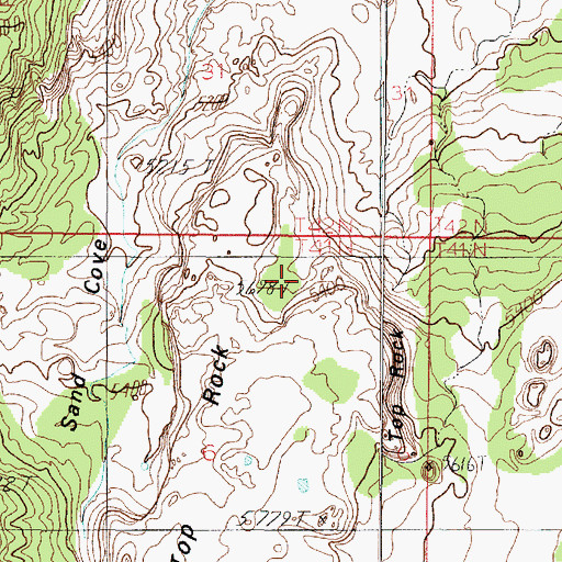 Topographic Map of Top Rock, AZ