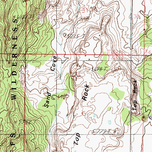 Topographic Map of Top Rock Spring, AZ