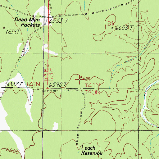 Topographic Map of Leach Reservoir, AZ