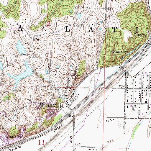 Topographic Map of Minaville Post Office (historical), MO