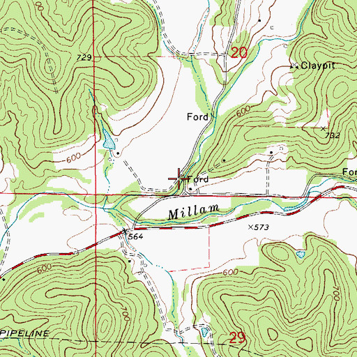 Topographic Map of Abattis Post Office (historical), MO