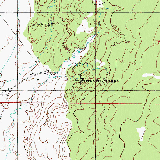 Topographic Map of Twomile Spring, AZ
