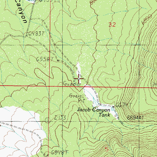 Topographic Map of Jacob Canyon Apron, AZ