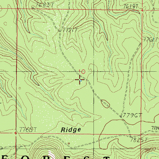 Topographic Map of Back RidgeTank, AZ