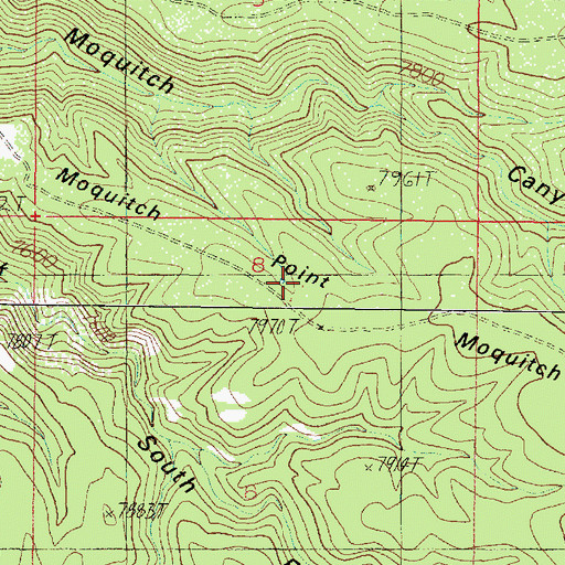 Topographic Map of Moquitch Point Tank, AZ